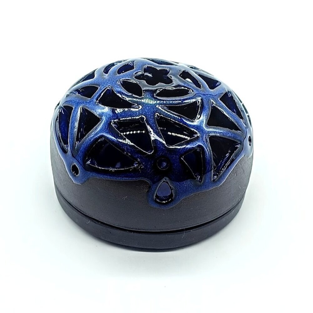 ESP Pottery Glazed Clay Candle Holder - Blue